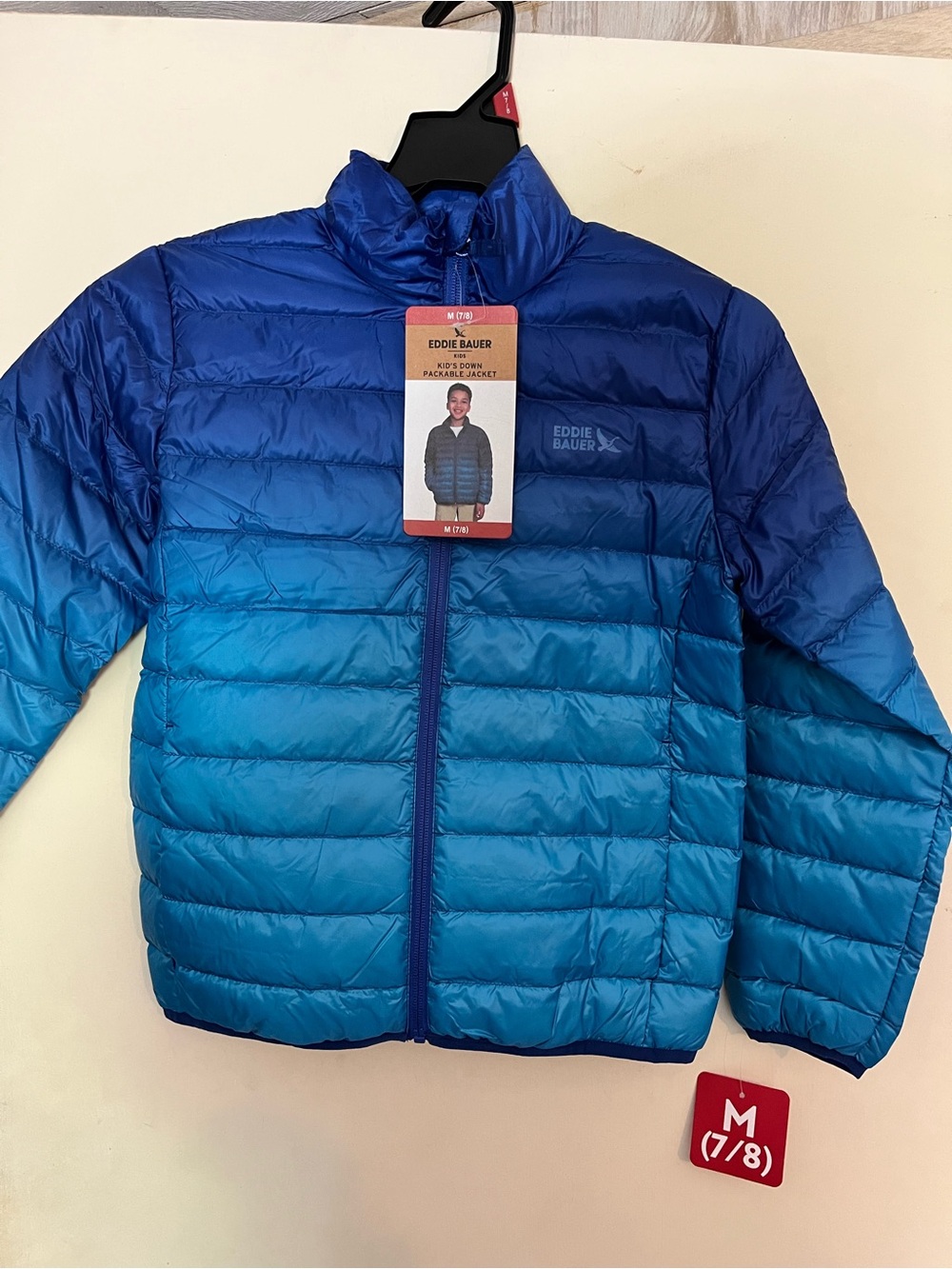 Eddie Bauer Blue Ombre Packable Puffer Jacket